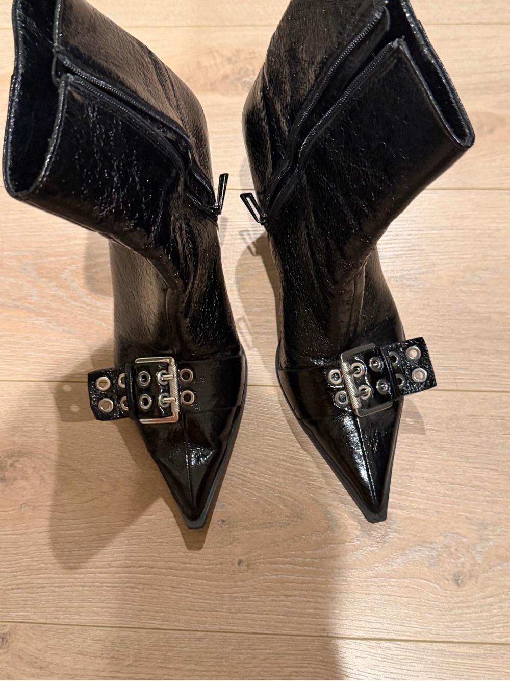 Black Women's Pointed-Toe High Heel Booties ZARA